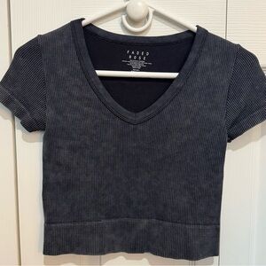 Faded Rose Seamless Cropped T-Shirt